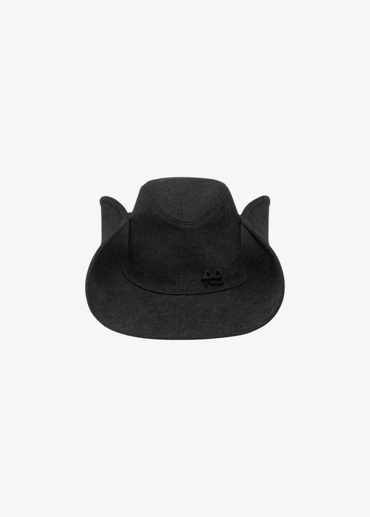 KABE SHOP INC structured charcoal grey denim cowboy hat with a modern silhouette and subtle embroidered logo detail.