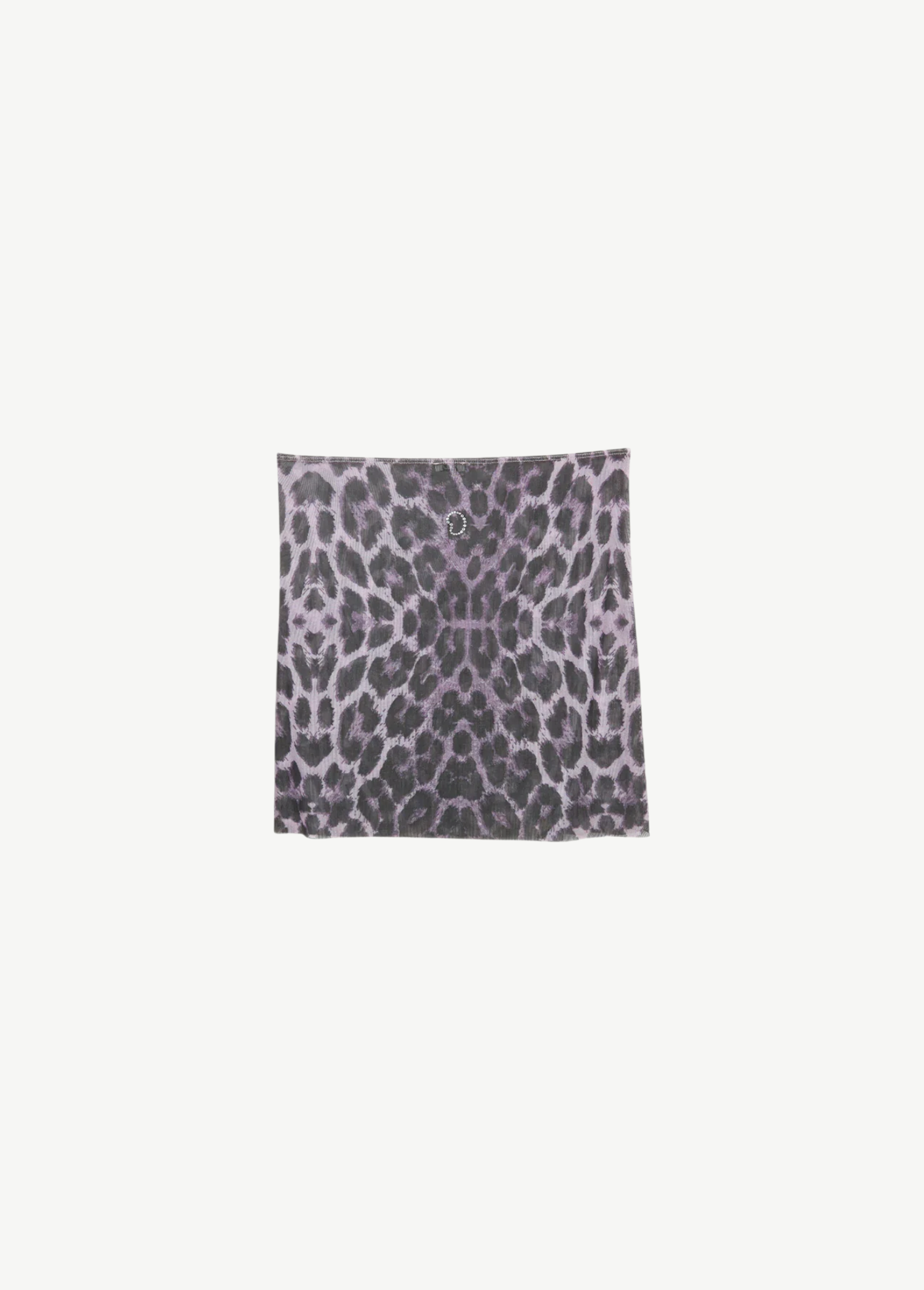 KABE SHOP INC Caly mini skirt in purple leopard print with a subtle heart-shaped embellishment