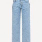 KABE SHOP INC Everyday Jeans in light wash blue denim with a relaxed straight-leg fit on a plain background