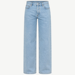 KABE SHOP INC Everyday Jeans in light wash blue denim with a relaxed straight-leg fit on a plain background