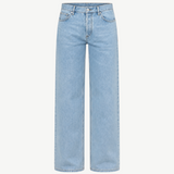KABE SHOP INC Everyday Jeans in light wash blue denim with a relaxed straight-leg fit on a plain background