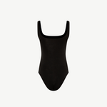 KABE SHOP INC Dasne black bodysuit featuring a square neckline and sleek, stretchy contemporary silhouette.