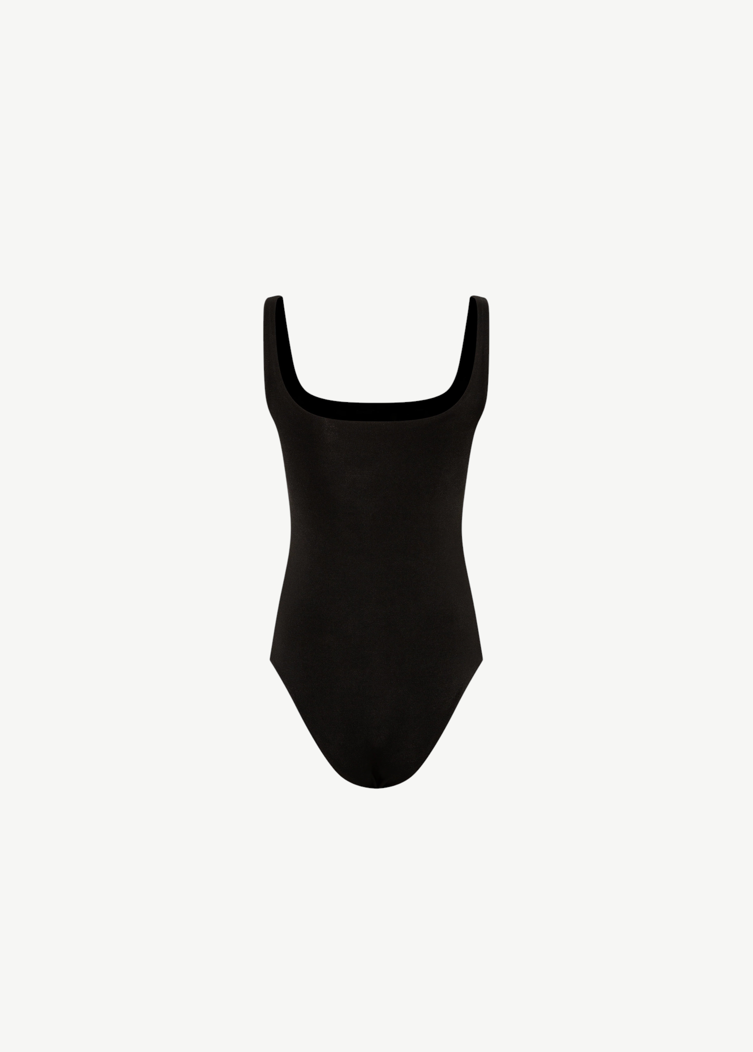 KABE SHOP INC Dasne black bodysuit featuring a square neckline and sleek, stretchy contemporary silhouette.