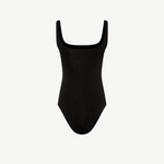 KABE SHOP INC Dasne black bodysuit featuring a square neckline and sleek, stretchy contemporary silhouette.