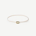 KABE SHOP INC Ventura belt in cream Italian calfskin with a polished 24K gold-plated squared slide buckle