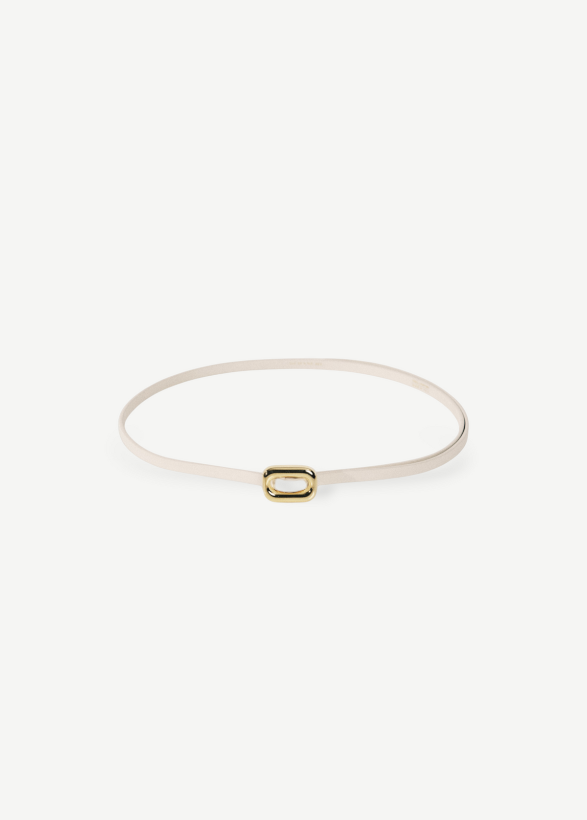 KABE SHOP INC Ventura belt in cream Italian calfskin with a polished 24K gold-plated squared slide buckle