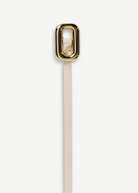 KABE SHOP INC Ventura Gold Belt in smooth beige Italian calfskin with a polished 24K gold-plated squared slide buckle