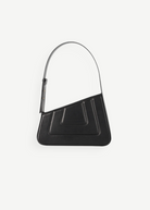 KABE SHOP INC Albert Jewel black quilted shoulder bag with unique geometric silhouette and adjustable strap
