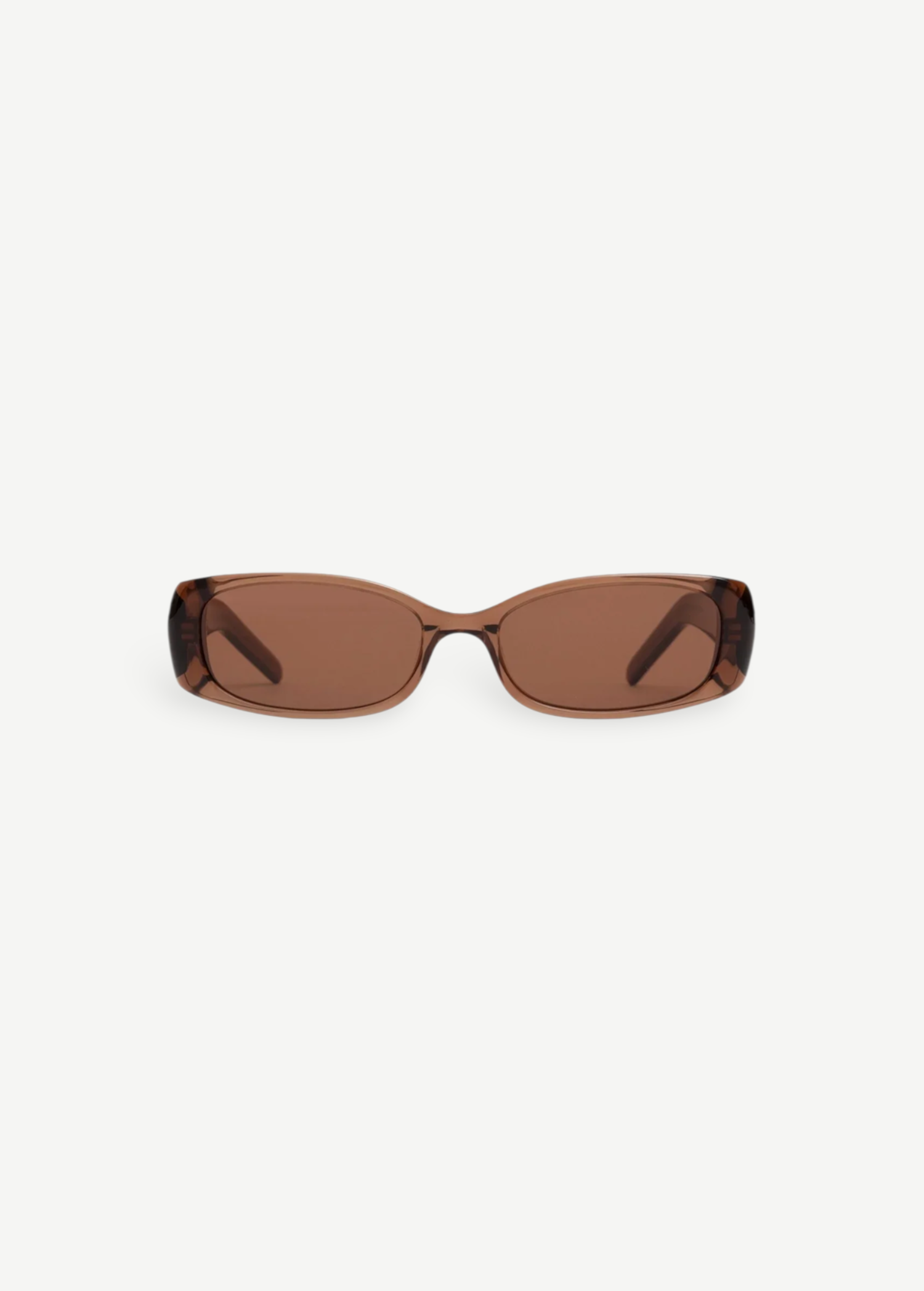 KABE Billy rectangular sunglasses in translucent brown cellulose acetate with a minimalist frame design