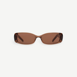 KABE Billy rectangular sunglasses in translucent brown cellulose acetate with a minimalist frame design