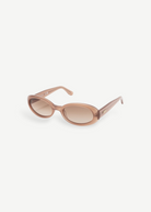 KABE SHOP INC Valentina oval sunglasses in translucent beige Italian acetate with brown gradient lenses