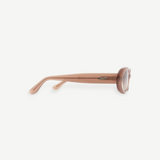 KABE SHOP INC Valentina oval sunglasses in translucent beige Italian acetate with side logo detail