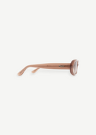 KABE SHOP INC Valentina oval sunglasses in translucent beige Italian acetate with side logo detail