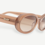 KABE SHOP INC Valentina oval sunglasses in translucent beige Italian acetate with gold DMY logo detail