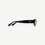 KABE SHOP INC Naomi sunglasses in black Italian cellulose acetate with an exaggerated oval silhouette, side view