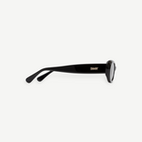 KABE SHOP INC Naomi sunglasses in black Italian cellulose acetate with an exaggerated oval silhouette, side view