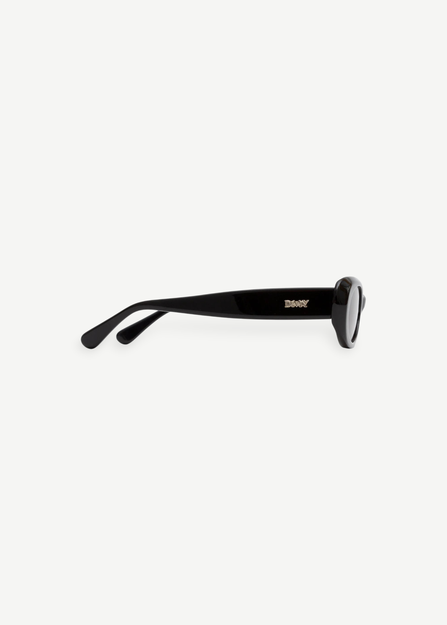 KABE SHOP INC Naomi sunglasses in black Italian cellulose acetate with an exaggerated oval silhouette, side view