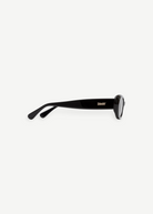 KABE SHOP INC Naomi sunglasses in black Italian cellulose acetate with an exaggerated oval silhouette, side view