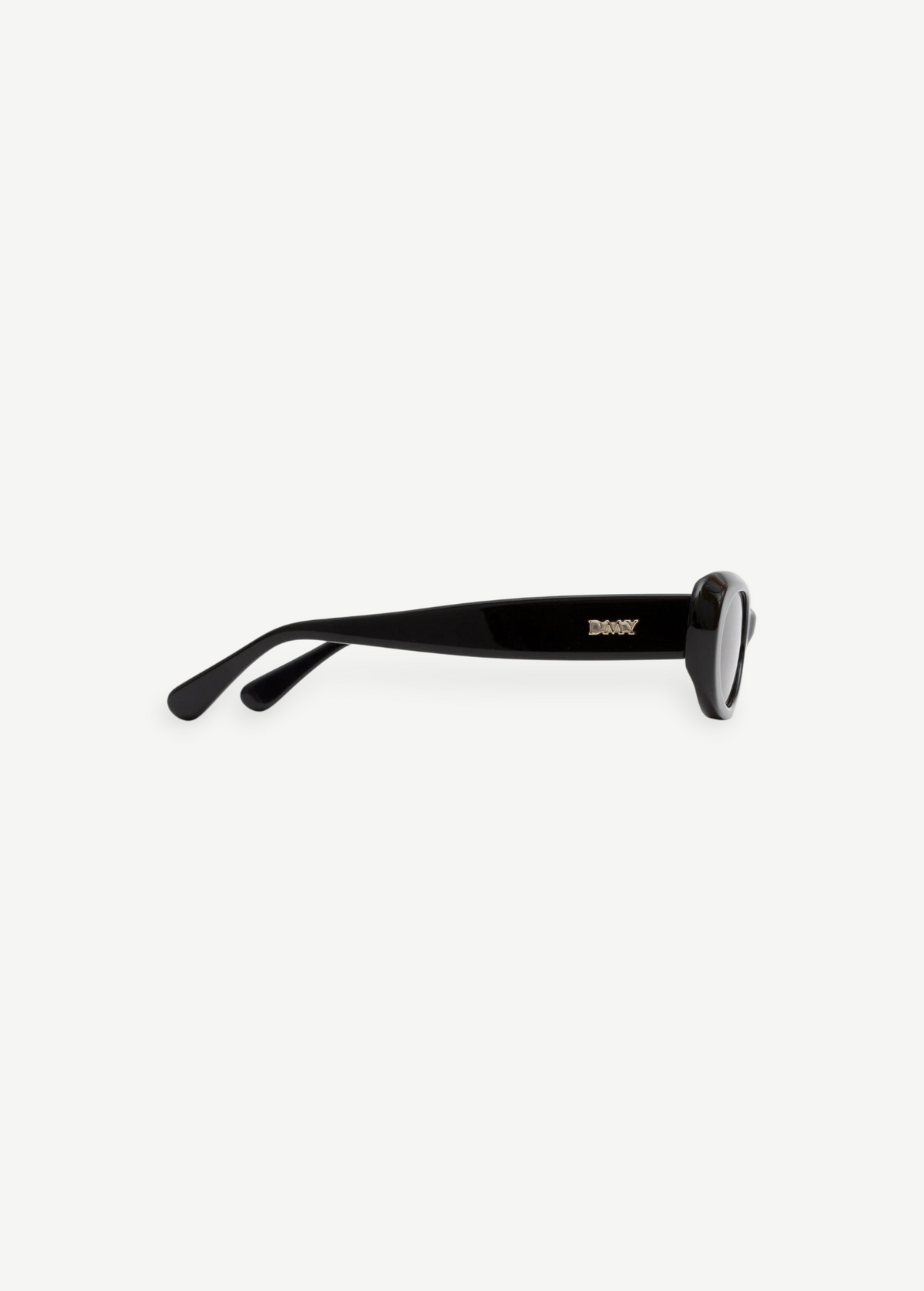 KABE SHOP INC Naomi sunglasses in black Italian cellulose acetate with an exaggerated oval silhouette, side view