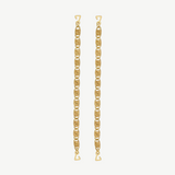 KABE SHOP INC Lola gold chain straps for swimwear with textured oval links and hook attachments.
