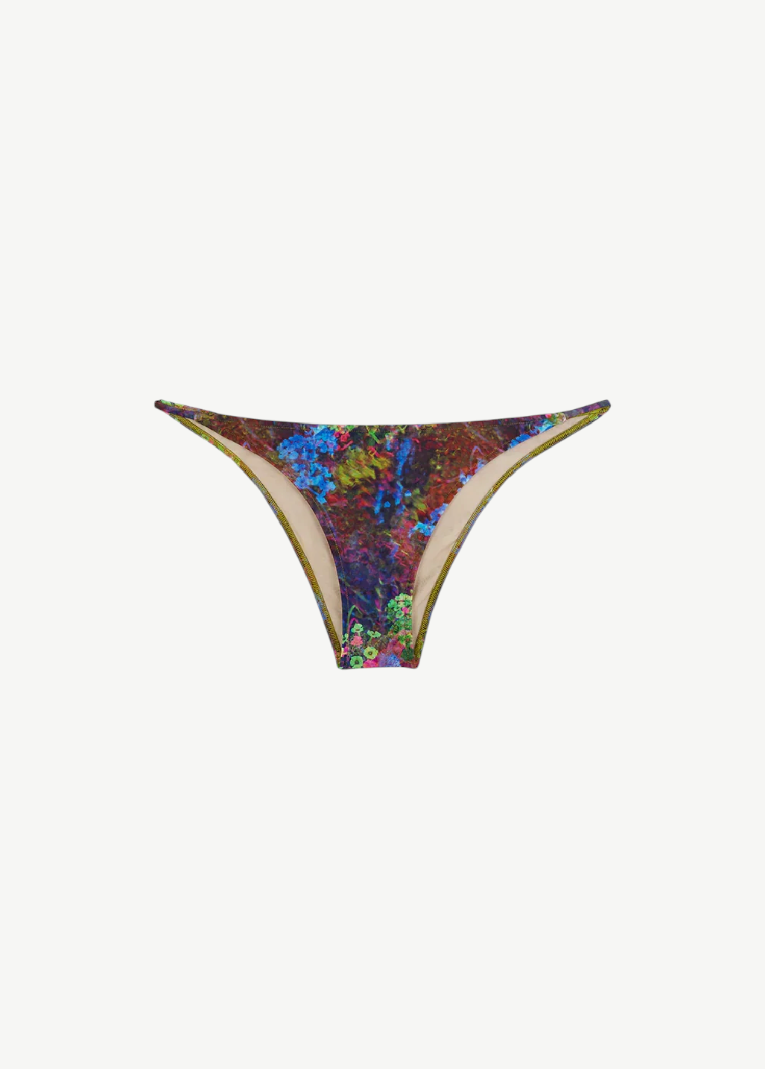 KABE SHOP INC Dolores bikini bottom featuring a vibrant floral abstract print with thin elasticated sides.