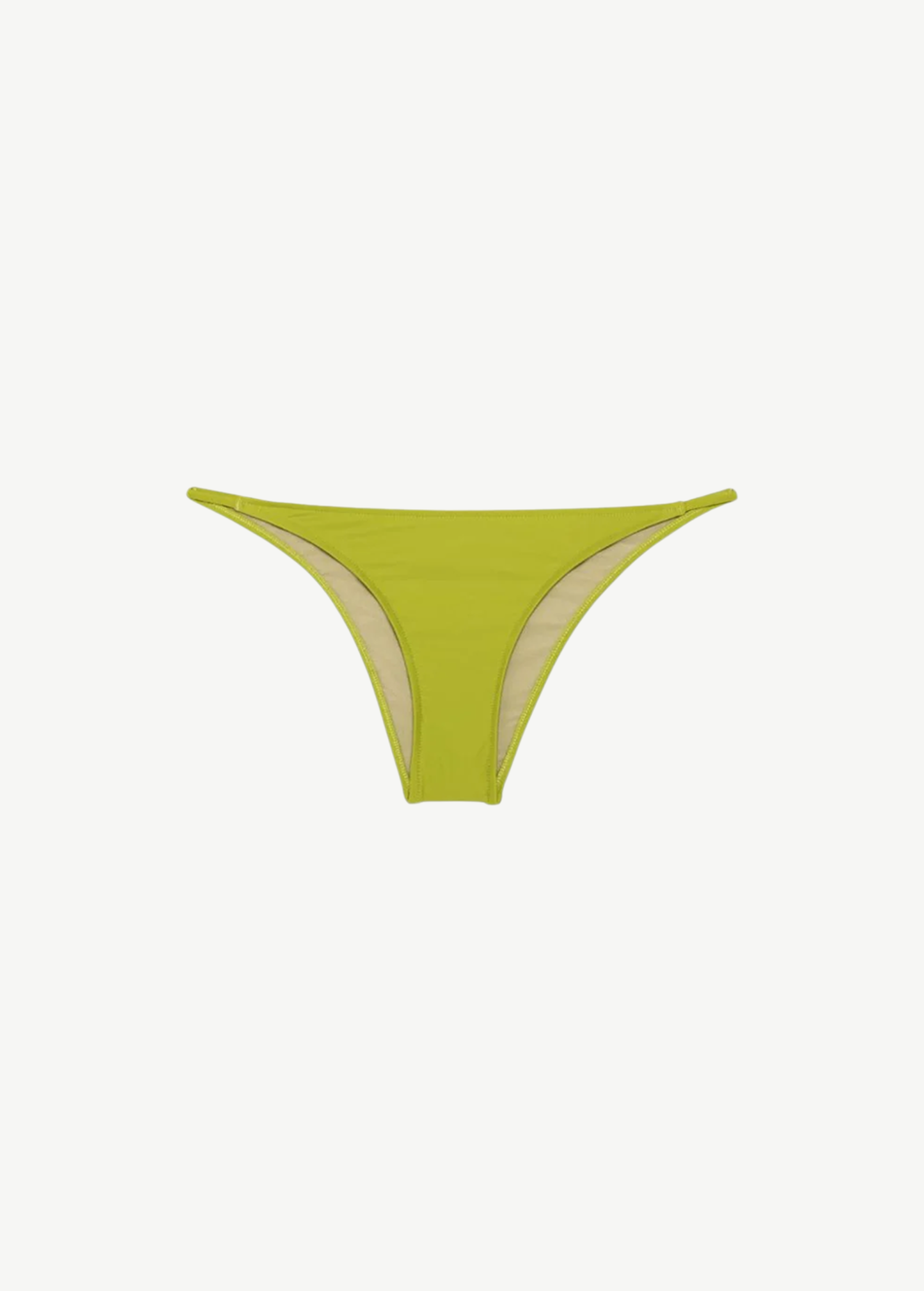 KABE SHOP INC Dolores bikini bottom in lime green with thin elasticated sides and a flattering feminine cut.