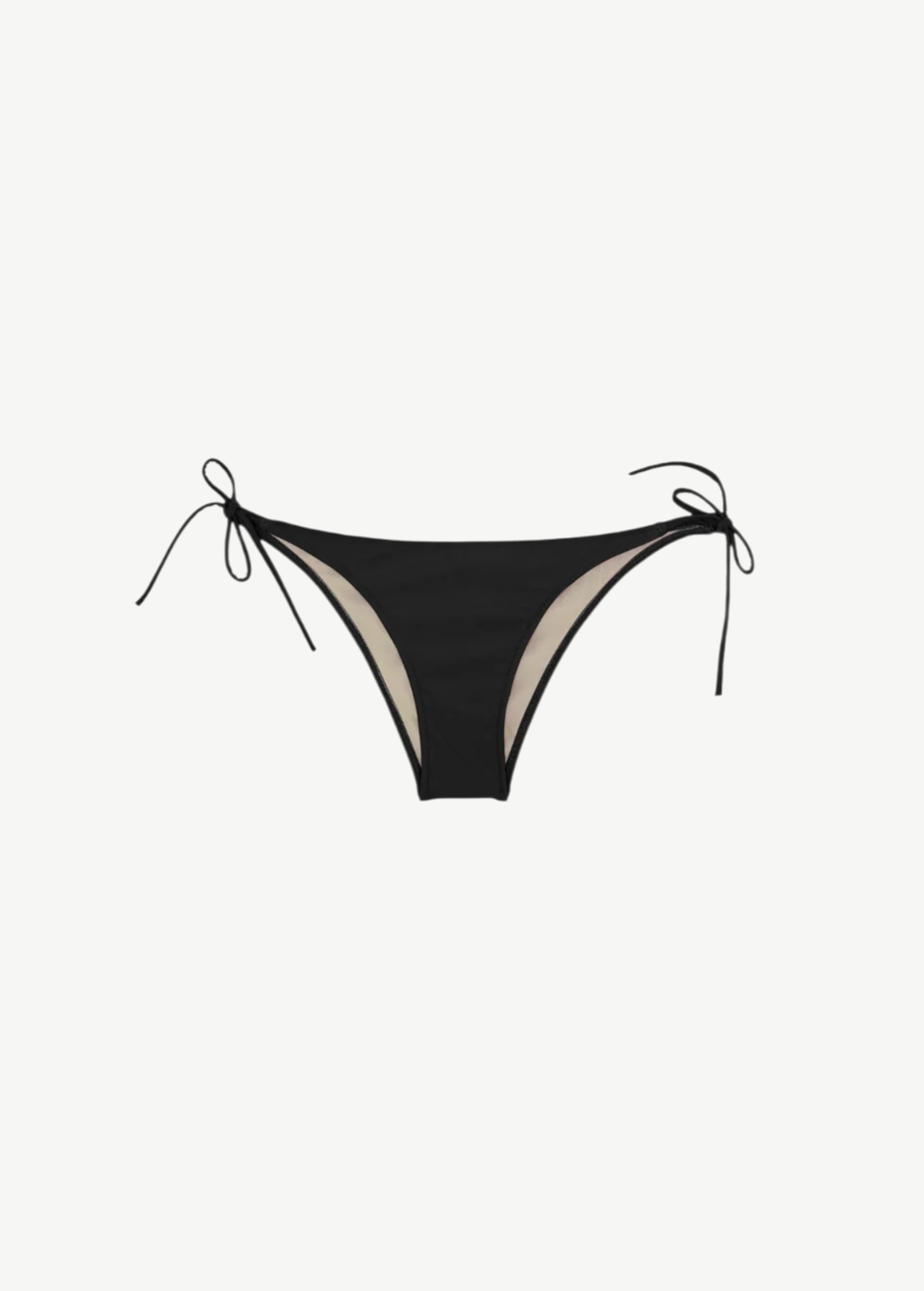KABE SHOP INC Dolores black bikini brief with adjustable side tie strings and a flattering high-cut silhouette.
