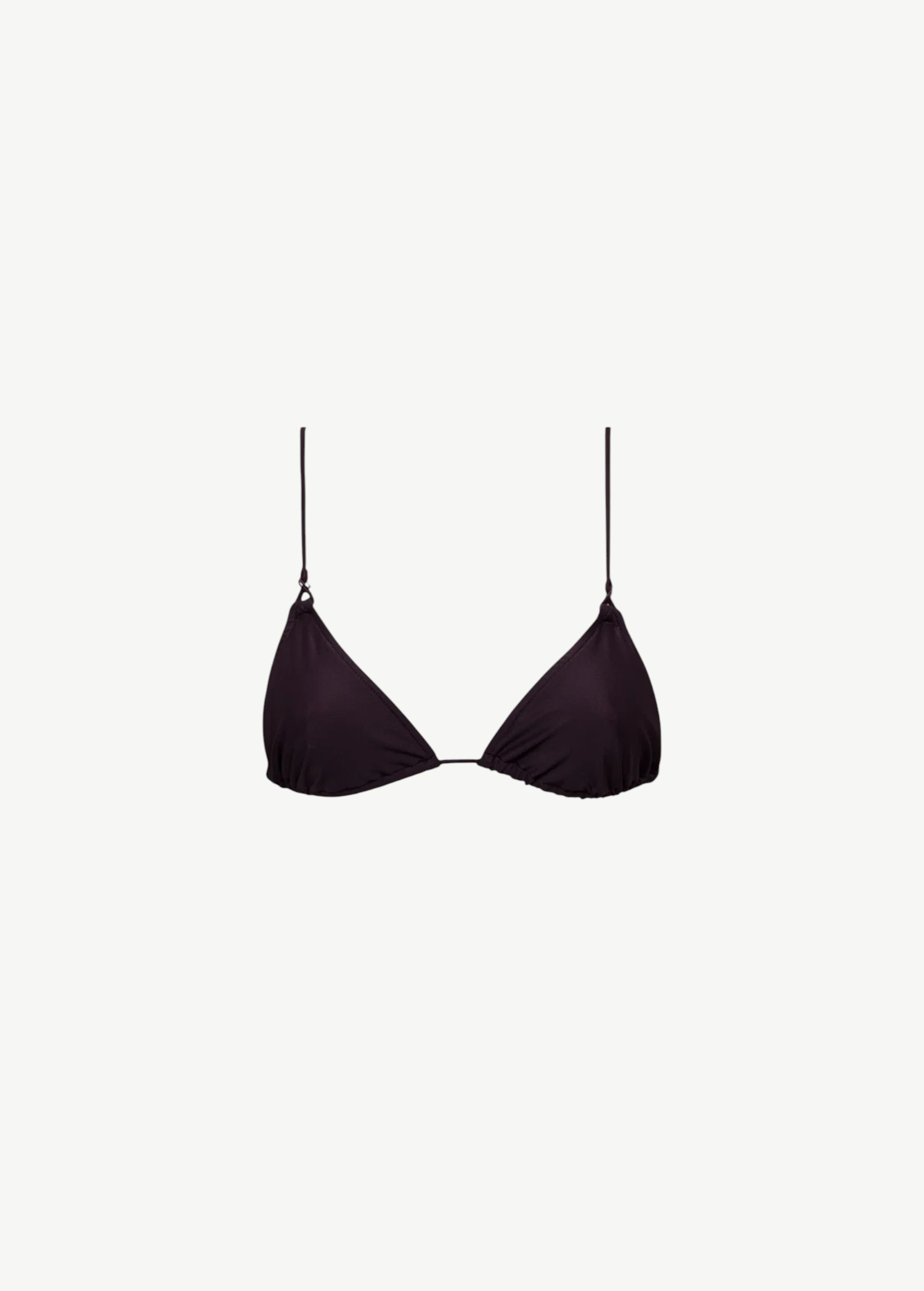 KABE SHOP INC Dolores bikini top in dark plum with adjustable straps and elegant jewelry hardware details.