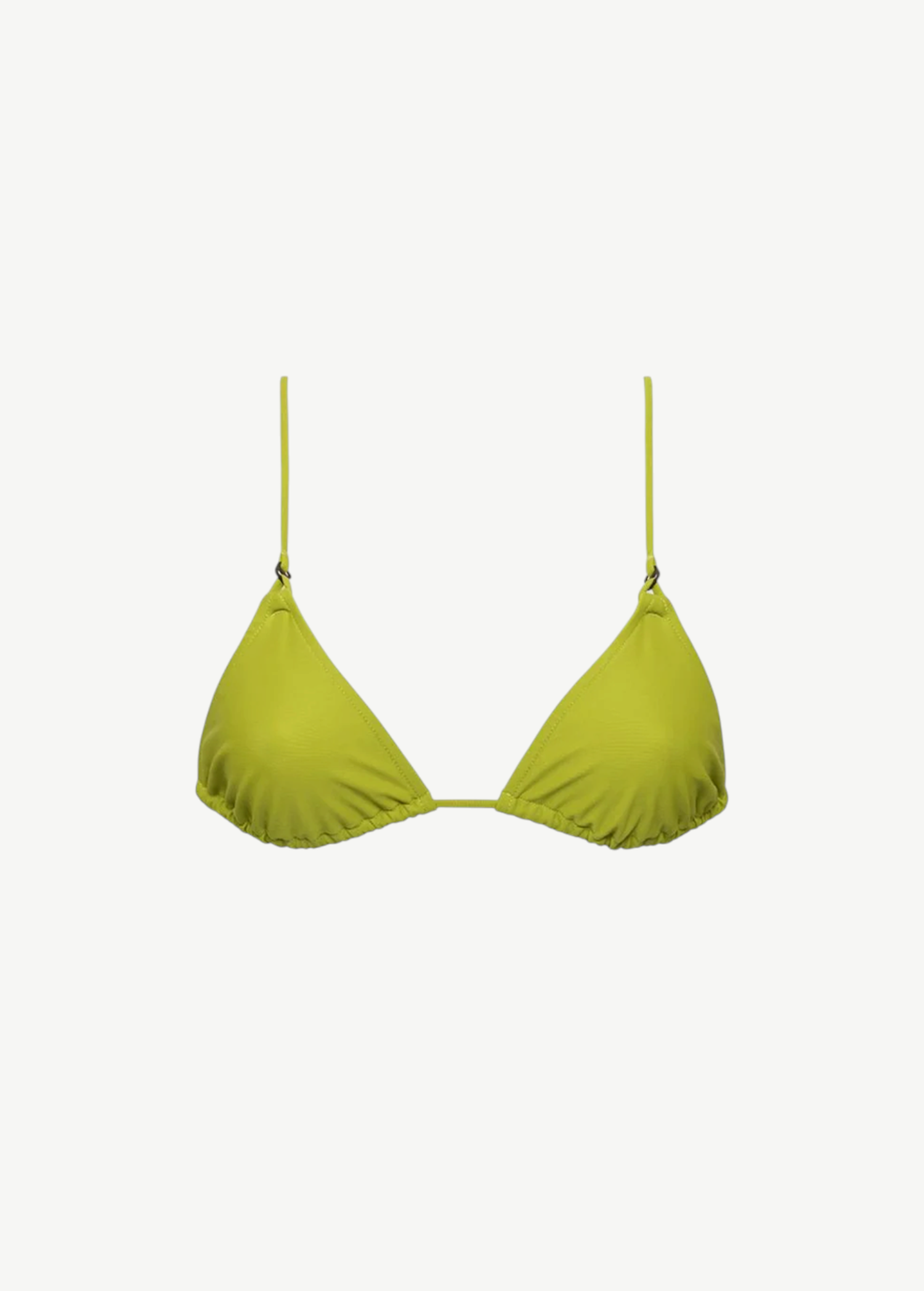 KABE SHOP INC Dolores bikini top in lime green with adjustable straps and elegant jewelry hardware details