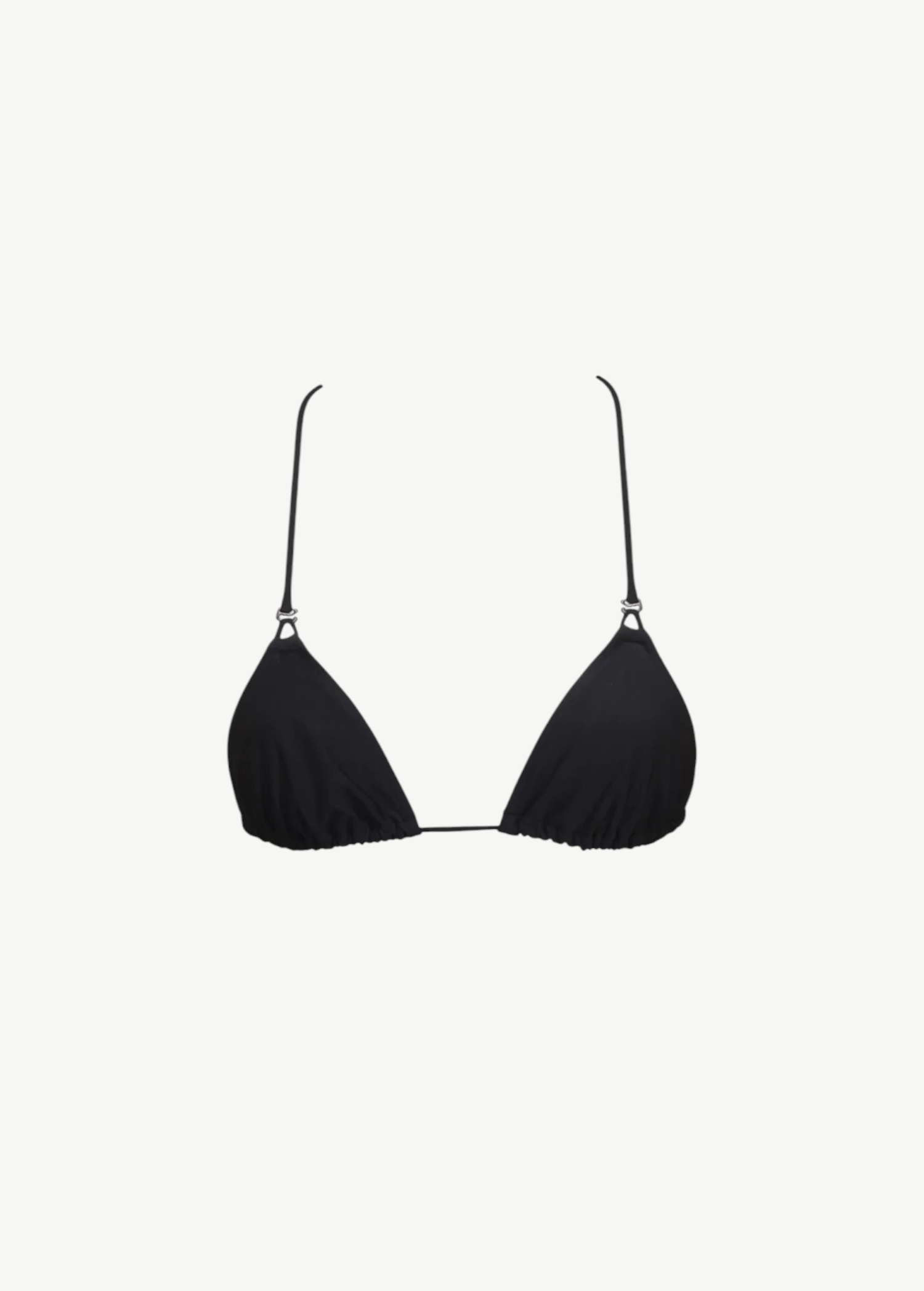 KABE SHOP INC Dolores Top Classic black triangle bikini top with adjustable straps and silver jewelry hardware