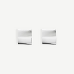 KABE SHOP INC Colbi silver-plated square geometric stud earrings with a sleek, lightweight modern design.