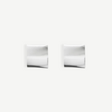KABE SHOP INC Colbi silver-plated square geometric stud earrings with a sleek, lightweight modern design.