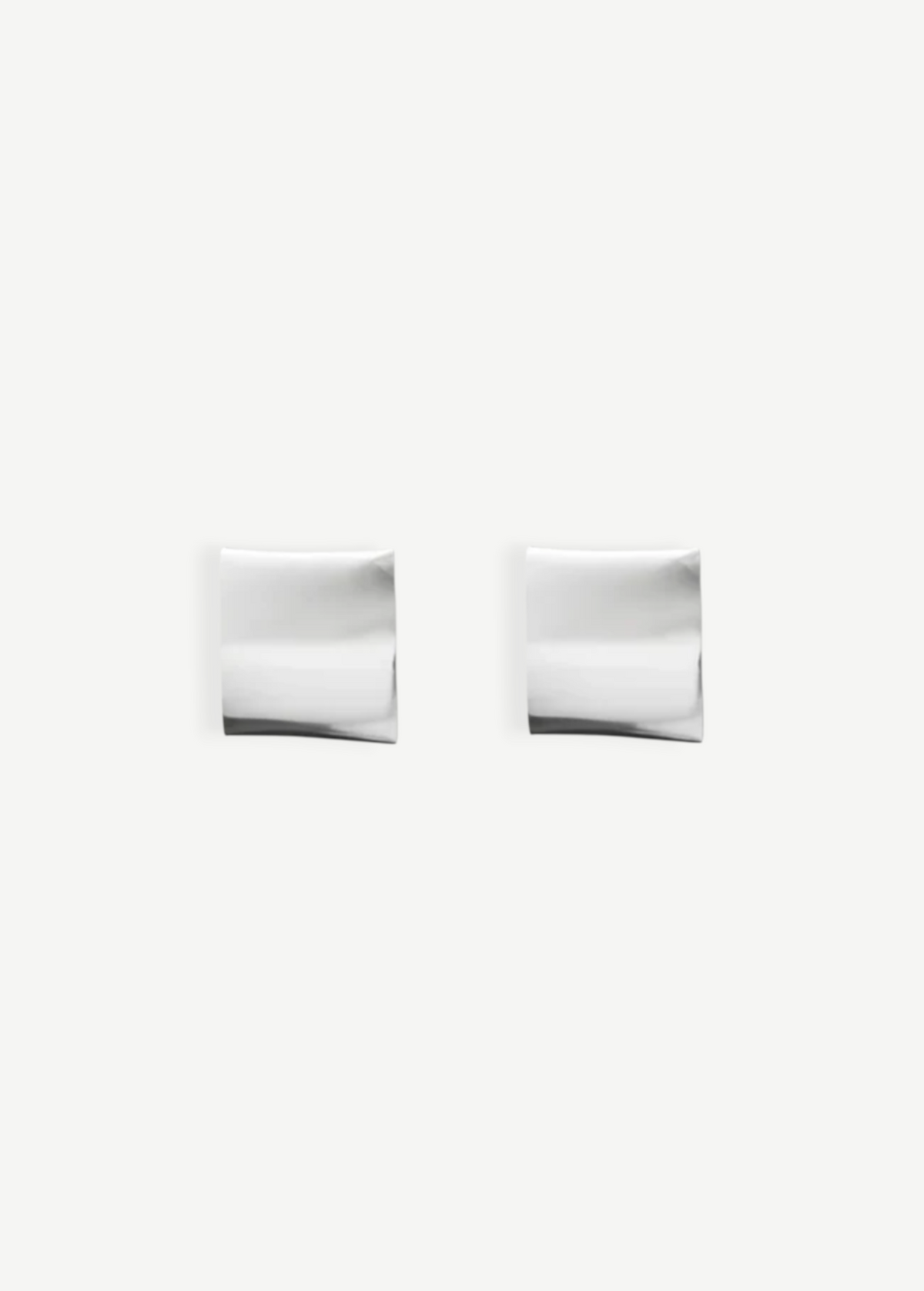 KABE SHOP INC Colbi silver-plated square geometric stud earrings with a sleek, lightweight modern design.