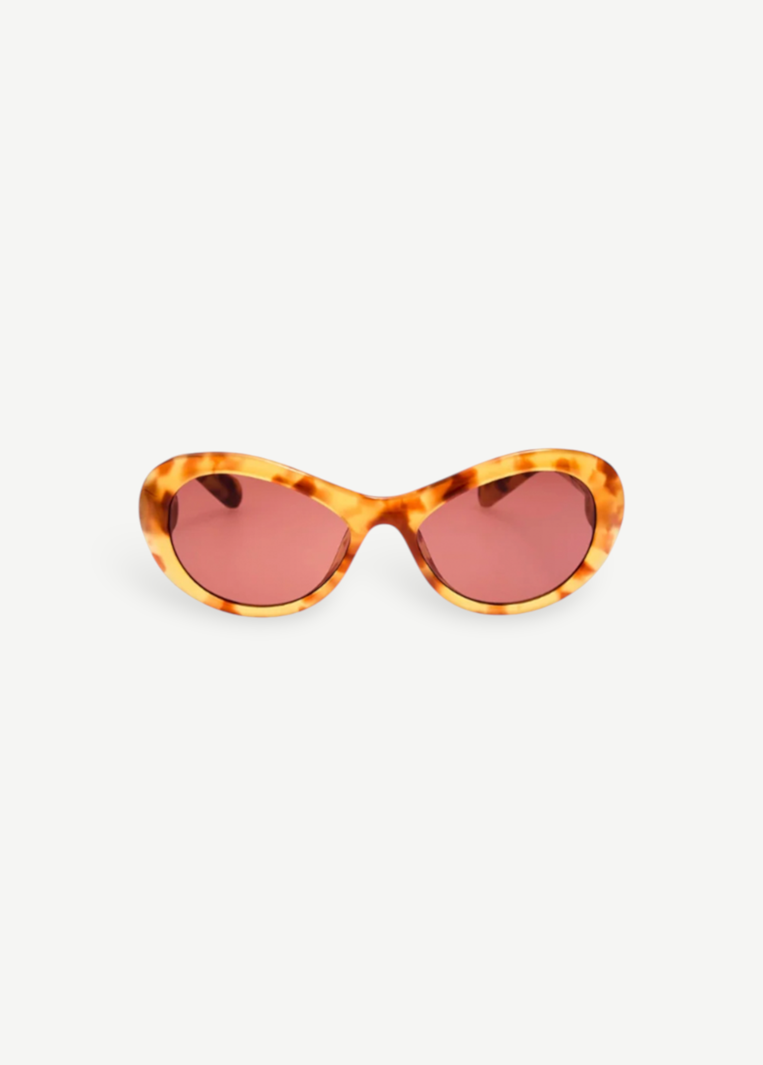 KABE SHOP INC Jacquemus Rond oval sunglasses in beige tortoiseshell acetate with burgundy lenses.