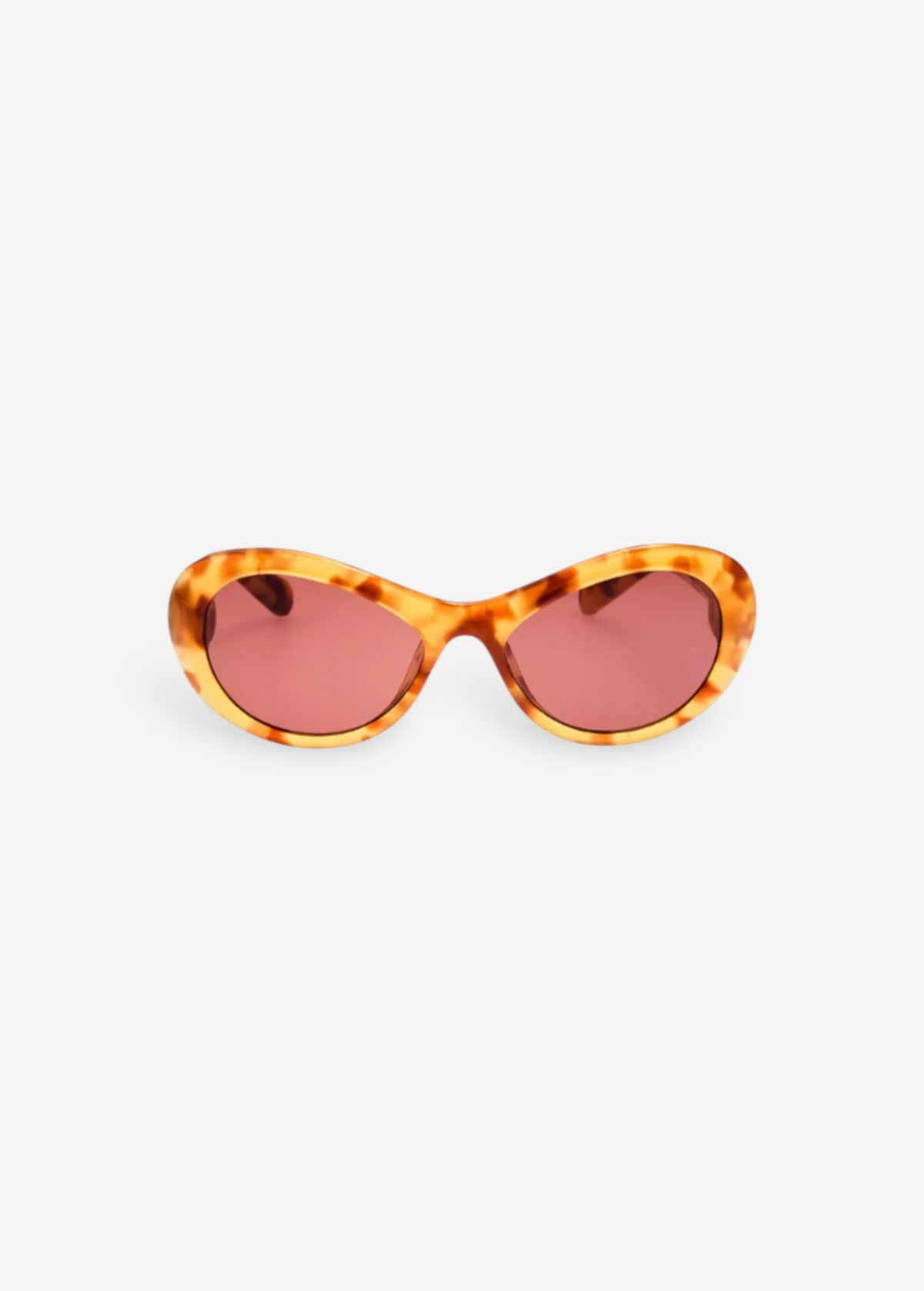KABE SHOP INC Jacquemus Rond oval sunglasses in beige tortoiseshell acetate with burgundy lenses.