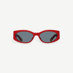 KABE SHOP INC Jacquemus Ovalo sunglasses in red acetate with an oval frame and grey lenses