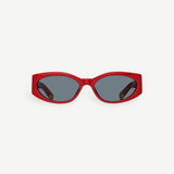 KABE SHOP INC Jacquemus Ovalo sunglasses in red acetate with an oval frame and grey lenses