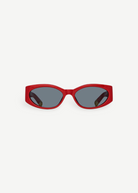 KABE SHOP INC Jacquemus Ovalo sunglasses in red acetate with an oval frame and grey lenses