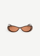 KABE SHOP INC Jacquemus Nuvola sunglasses with a soft oval metallic brown acetate frame and tinted brown lenses.