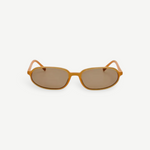 KABE SHOP INC Jacquemus Notte angular oval sunglasses in caramel acetate with brown lenses and gold branding