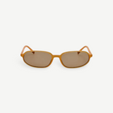 KABE SHOP INC Jacquemus Notte angular oval sunglasses in caramel acetate with brown lenses and gold branding