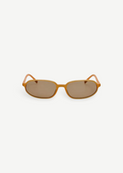KABE SHOP INC Jacquemus Notte angular oval sunglasses in caramel acetate with brown lenses and gold branding