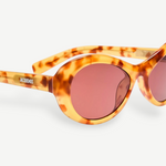 KABE SHOP INC Jacquemus Rond oval sunglasses in beige tortoiseshell acetate with burgundy lenses and silver branding