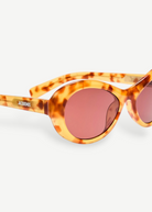 KABE SHOP INC Jacquemus Rond oval sunglasses in beige tortoiseshell acetate with burgundy lenses and silver branding