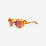 KABE SHOP INC Jacquemus Rond oval sunglasses in beige tortoiseshell acetate with burgundy lenses and silver branding