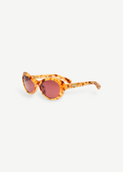 KABE SHOP INC Jacquemus Rond oval sunglasses in beige tortoiseshell acetate with burgundy lenses and silver branding