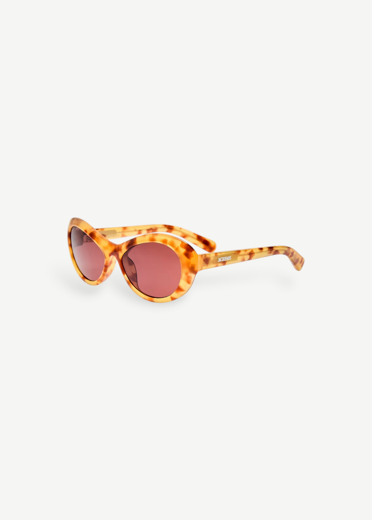 KABE SHOP INC Jacquemus Rond oval sunglasses in beige tortoiseshell acetate with burgundy lenses and silver branding