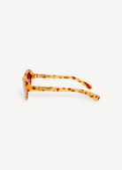 KABE SHOP INC Jacquemus Rond oval sunglasses in beige tortoiseshell acetate with burgundy lenses and silver branding