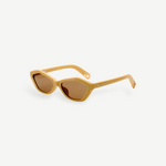 KABE SHOP INC Bambino angular beige acetate sunglasses with tobacco lenses and gold temple detailing