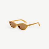 KABE SHOP INC Bambino angular beige acetate sunglasses with tobacco lenses and gold temple detailing